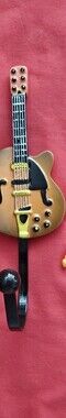 Source Unknown Gold and Black Guitar Wall Hook